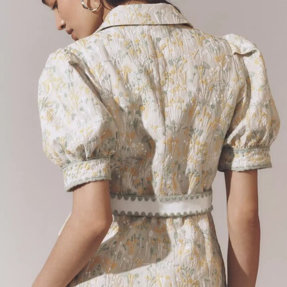 English Factory Puff-Sleeve Embroidered Belted Jacket XS - Picture 2 of 5